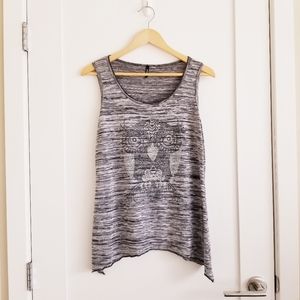 EDISTA owl graphic sleeveless round neck top